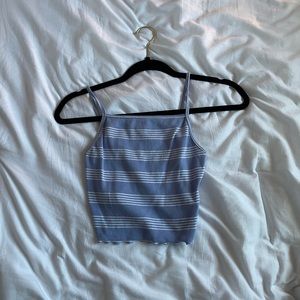 forever 21 blue and white striped tank top